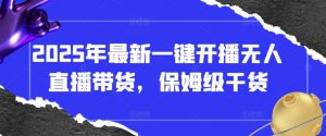 2025年最新一键开播无人直播带货，保姆级干货-第一资源库