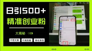 不需要我们去想文案，也不需要我们去剪辑视频，日引500+精准创业粉，方法大揭秘-第一资源库