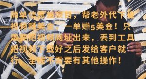 零门槛挣美金,海外视频代下服务,单笔收益40+,小白也能轻松上手-第一资源库