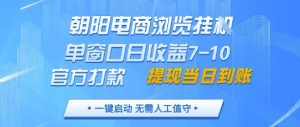 朝阳电商浏览挂G,单窗口日收益7-10,官方打款,单日提现到账,支持手机电脑【揭秘】-第一资源库