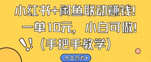 小红书+闲鱼联动挣钱,一单10元,小白可做-第一资源库