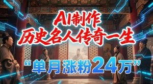 暴力起号!用AI制作历史名人传奇一生,单月涨粉24W,涨粉+变现赛道黑马来了-第一资源库