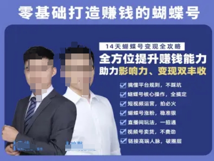 蝴蝶号专栏-视频号运营教程,零基础打造挣钱的蝴蝶号,14天蝴蝶号变现全攻略-第一资源库