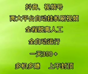 抖音视频号两大平台自动运行,全程脱离人工,自动获取收益,一天3张+,多机多挣,上不封顶【揭秘】-第一资源库