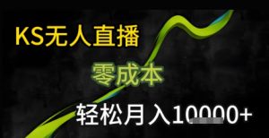 KS无人直播25年最新玩法,只需一部手机,轻松月入1W+【揭秘】-第一资源库