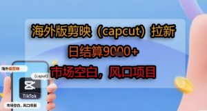 海外版剪映(capcut)拉新,日结算1k+,市场空白,风口项目-第一资源库