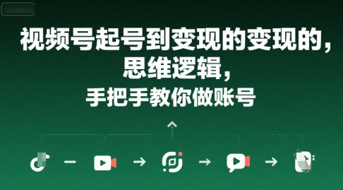 视频号起号到变现的思维逻辑，手把手教你做账号-第一资源库