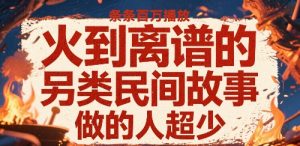 火到离谱的另类民间故事，条条百W播放，做的人超少-第一资源库