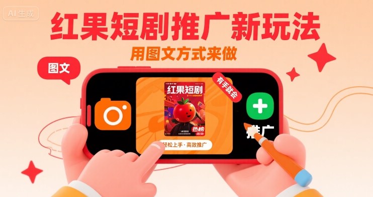 红果短剧推广新玩法,用图文方式来做,有手就会-第一资源库