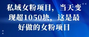私域女粉项目,当天变现超1k,这是最好做的女粉项目,可放大操作-第一资源库