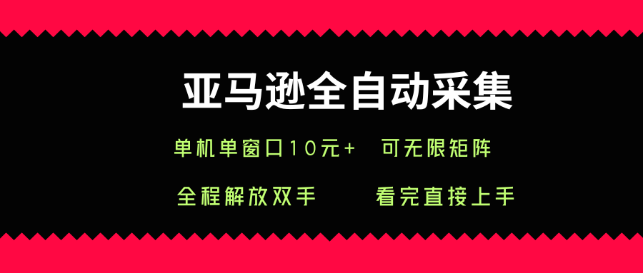 亚马逊全自动采集,单机单窗口一天10+,可无限矩阵去做【揭秘】-第一资源库
