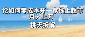 论如何零成本开一家线上超市,月入上W-第一资源库