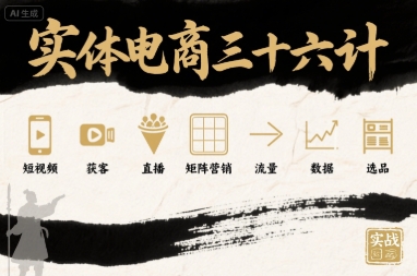 实体电商三十六计,短视频-获客-直播-矩阵营销-流量-数据-选品-第一资源库