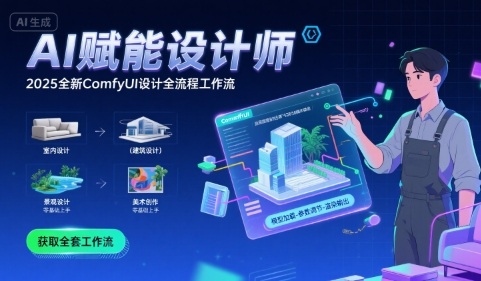 AI赋能设计师, 2025全新comfyui设计全流程工作流 ,室内-建筑-景观-美术,零基础直接上手-第一资源库