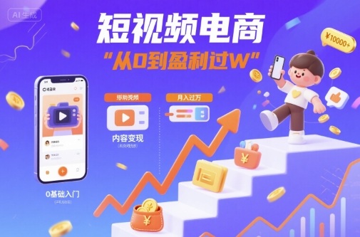 短视频电商:短视频变现从0到盈利过W-第一资源库