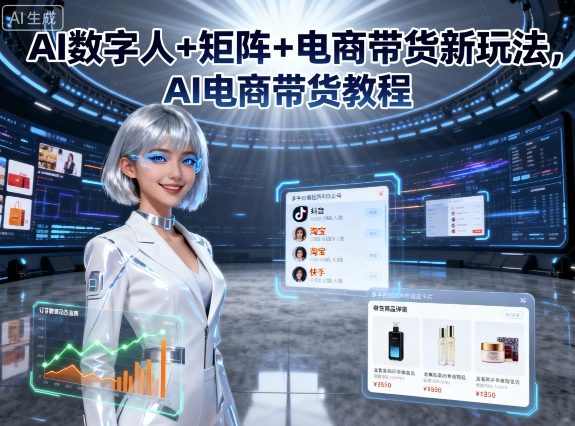 AI数字人+矩阵+电商带货新玩法,AI电商带货教程-第一资源库
