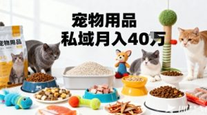 月变现40个！宠物用品私域运营的精准掘金之道玩法-第一资源库