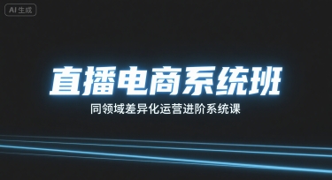 直播电商系统班，同领域差异化运营进阶系统课-第一资源库
