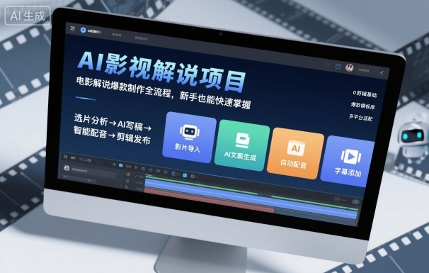 AI影视解说项目,电影解说爆款制作全流程,新手也能快速掌握-第一资源库