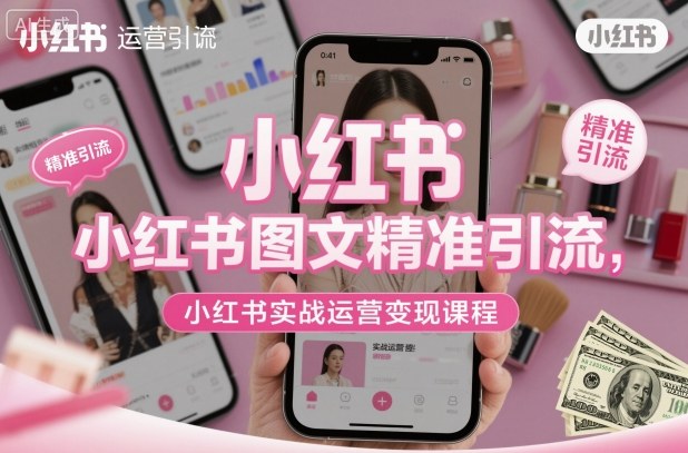 小红书图文精准引流,小红书实战运营变现课程-第一资源库