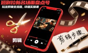 短剧拉新名场面盘点号玩法剪辑全流程,详细实操课-第一资源库