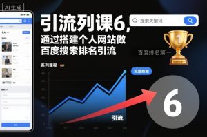 引流系列课6,通过搭建个人网站做百度搜索排名引流-第一资源库