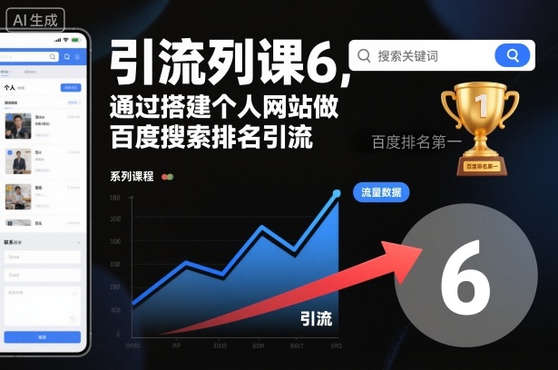 引流系列课6，通过搭建个人网站做百度搜索排名引流-第一资源库