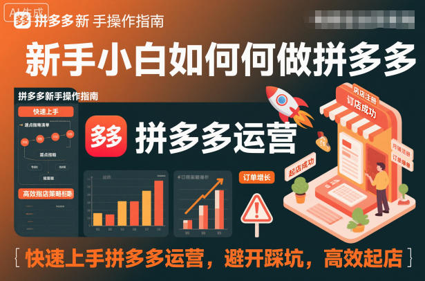 新手小白如何做拼多多，快速上手拼多多运营，避开踩坑，高效起店-第一资源库