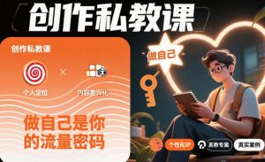创作私教课,做自己是你的流量密码-第一资源库