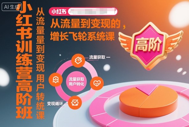小红书训练营高阶班,从流量到变现的增长飞轮系统课-第一资源库