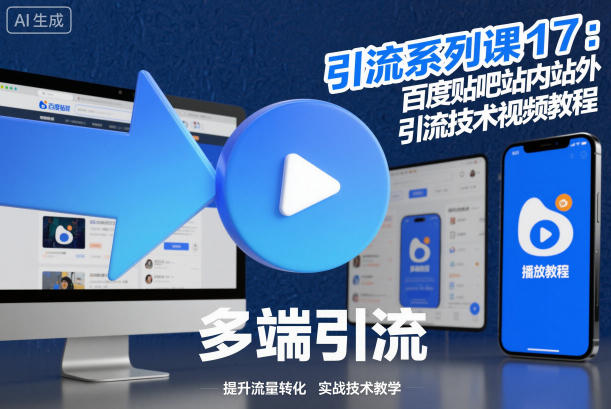 引流系列课17:百度贴吧站内站外引流技术视频教程-第一资源库