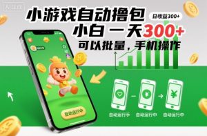 小游戏自动撸包，小白一天300+，可以批量，手机操作【揭秘】-第一资源库