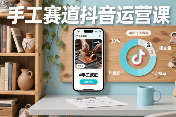 手工赛道抖音运营课,手工赛道流量运营-第一资源库