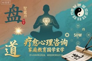 疗愈心理咨询,家庭教育国学玄学,月入50个商业复盘,最底层的商业打法-第一资源库