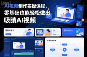 AI视频制作实操课程,零基础也能轻松做出吸睛AI视频-第一资源库