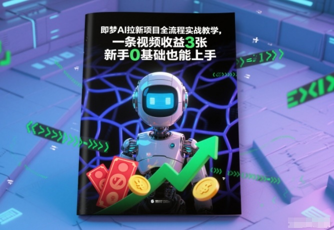 即梦AI拉新项目全流程实战教学,一条视频收益3张,新手0基础也能上手-第一资源库