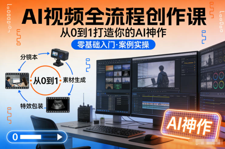 AI视频全流程创作课,从0到1打造你的AI神作-第一资源库
