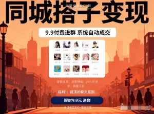 同城搭子变现,9.9付费进群+系统自动成交,单日变现8张-第一资源库