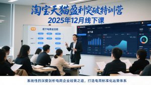 淘宝天猫盈利突破特训营25年12月线下课,系统性的深度剖析电商企业经营之道,打造电商标准化运营体系-第一资源库