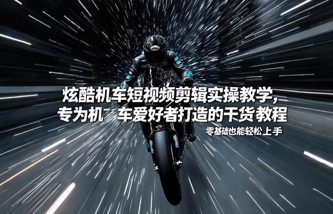 炫酷机车短视频剪辑实操教学,专为机车爱好者打造的干货教程,零基础也能轻松上手-第一资源库