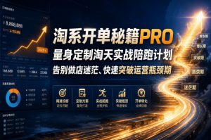 淘系开单秘籍PRO,量身定制淘天实战陪跑计划,告别做店迷茫、快速突破运营瓶颈期(2026年6月22日)-第一资源库