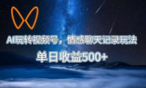 AI玩转视频号，情感聊天记录玩法，单日收益500+【揭秘】-第一资源库