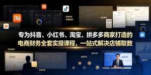 专为抖音、小红书、淘宝、拼多多商家打造的电商财务全套实操课程，一站式解决店铺取数、记账、报税全流程难题-第一资源库
