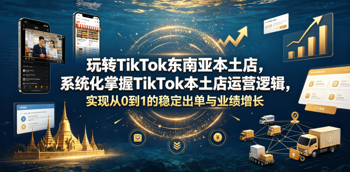 玩转TikTok东南亚本土店，系统化掌握TikTok本土店运营逻辑，实现从0到1的稳定出单与业绩增长-第一资源库