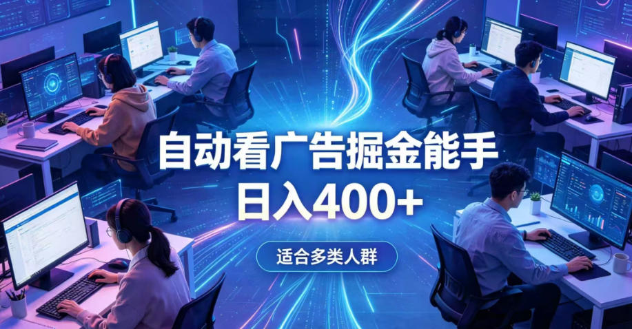 全脚本0基础自动看广告，单日收益400+，别再找高门槛副业，项目简单上手，收益看得见，没有复杂操作，AI全自动，设置一次全天自动跑收益【揭秘】-第一资源库