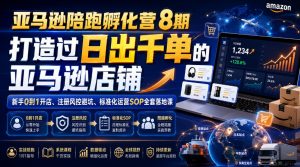 亚马逊陪跑孵化营8期,打造过日出千单的亚马逊店铺,新手0到1开店、注册风控避坑、标准化运营SOP全套落地课-第一资源库