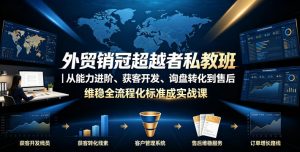 外贸销冠超越者私教班|从能力进阶、获客开发、询盘转化到售后维稳全流程标准化成交实战课-第一资源库