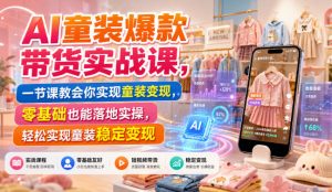AI童装爆款带货实战课,一节课教会你实现童装变现,零基础也能落地实操-第一资源库