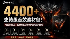 4400+个史诗级音效素材包!专业预告片、史诗级的紧张感与氛围声音包,中文分类,超级精选包-第一资源库