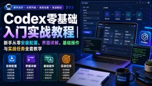 Codex零基础入门实战教程|新手从零安装配置、界面详解、基础操作与实战任务全套教学-第一资源库